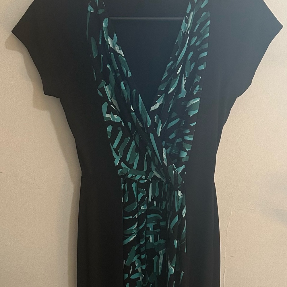 Banana Republic Black and Teal Dress